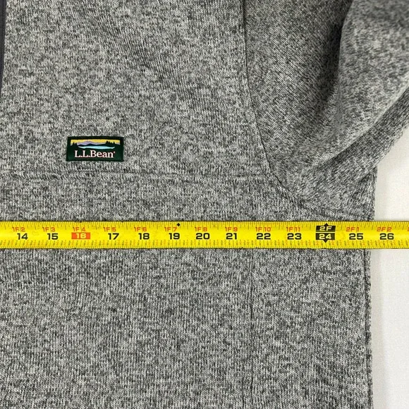 LL Bean Sweater Mens XL Gray Slightly Fitted Fleece Pullover T-Snap Mock Neck - Picture 6 of 7